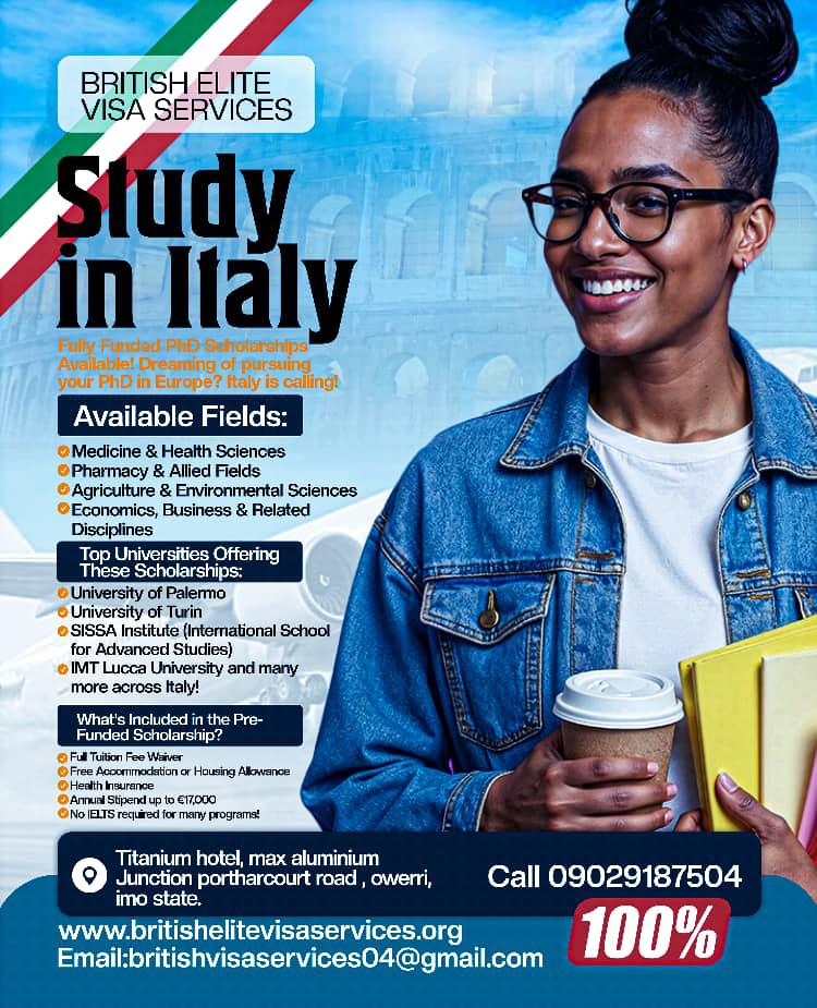 Italy scholarship — student in front of Italian architecture